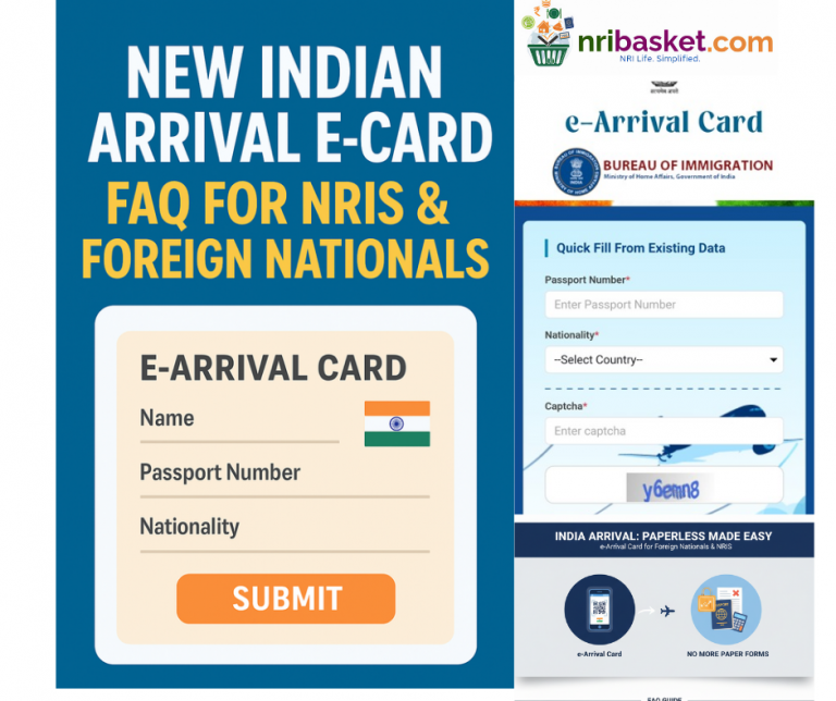 indian e arrival card nris